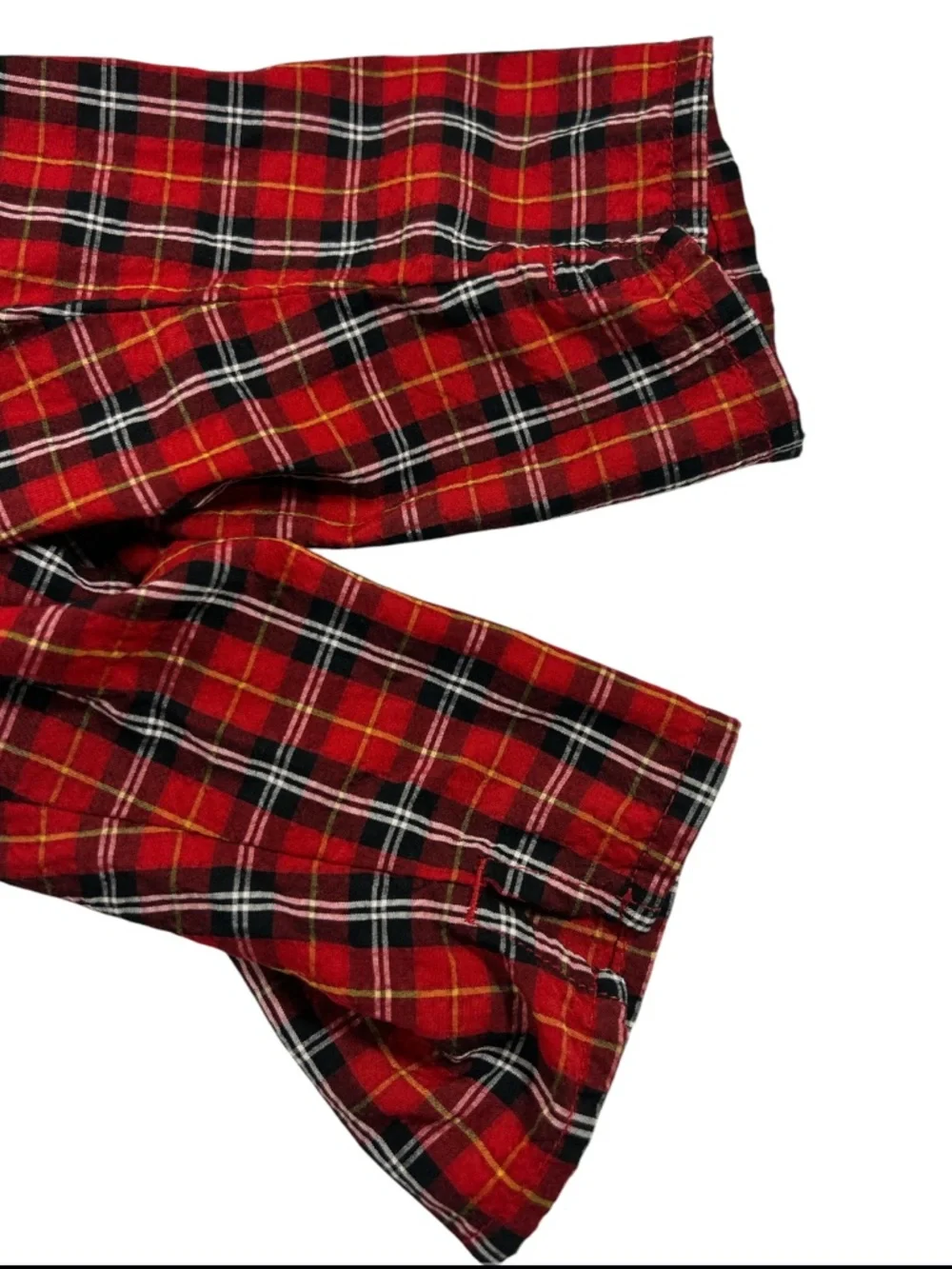 Old Navy Red Plaid Smocked Puff Sleeve Peplum Top Size L